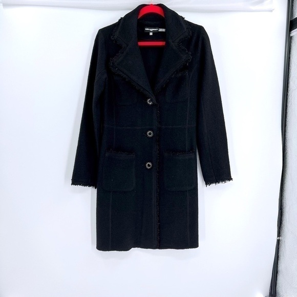 Karl Lagerfeld  Peacoat Black Pointed Collar Size S/P - Picture 5 of 13